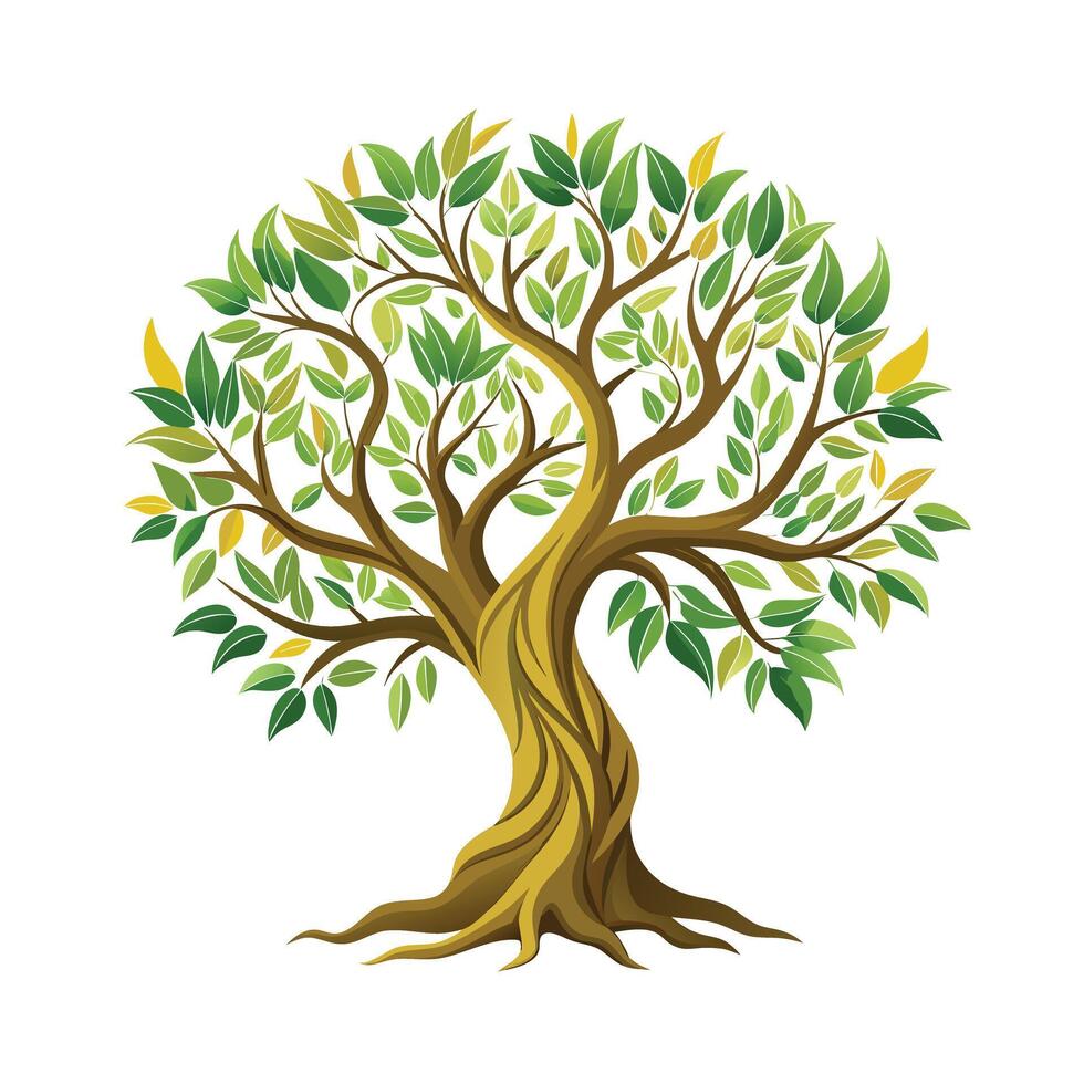 Beautiful Single Big Tree Illustration vector