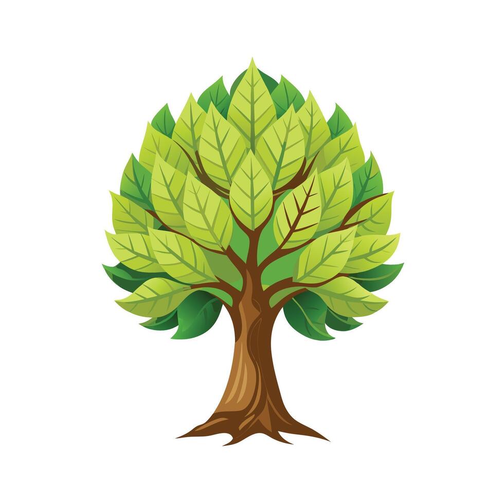 Beautiful Single Big Tree Illustration vector
