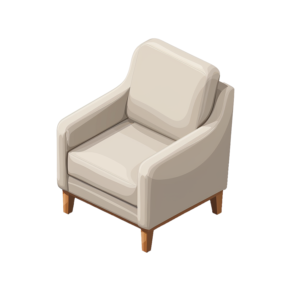 Isometric Armchair 3D rendering isolated on transparent background png