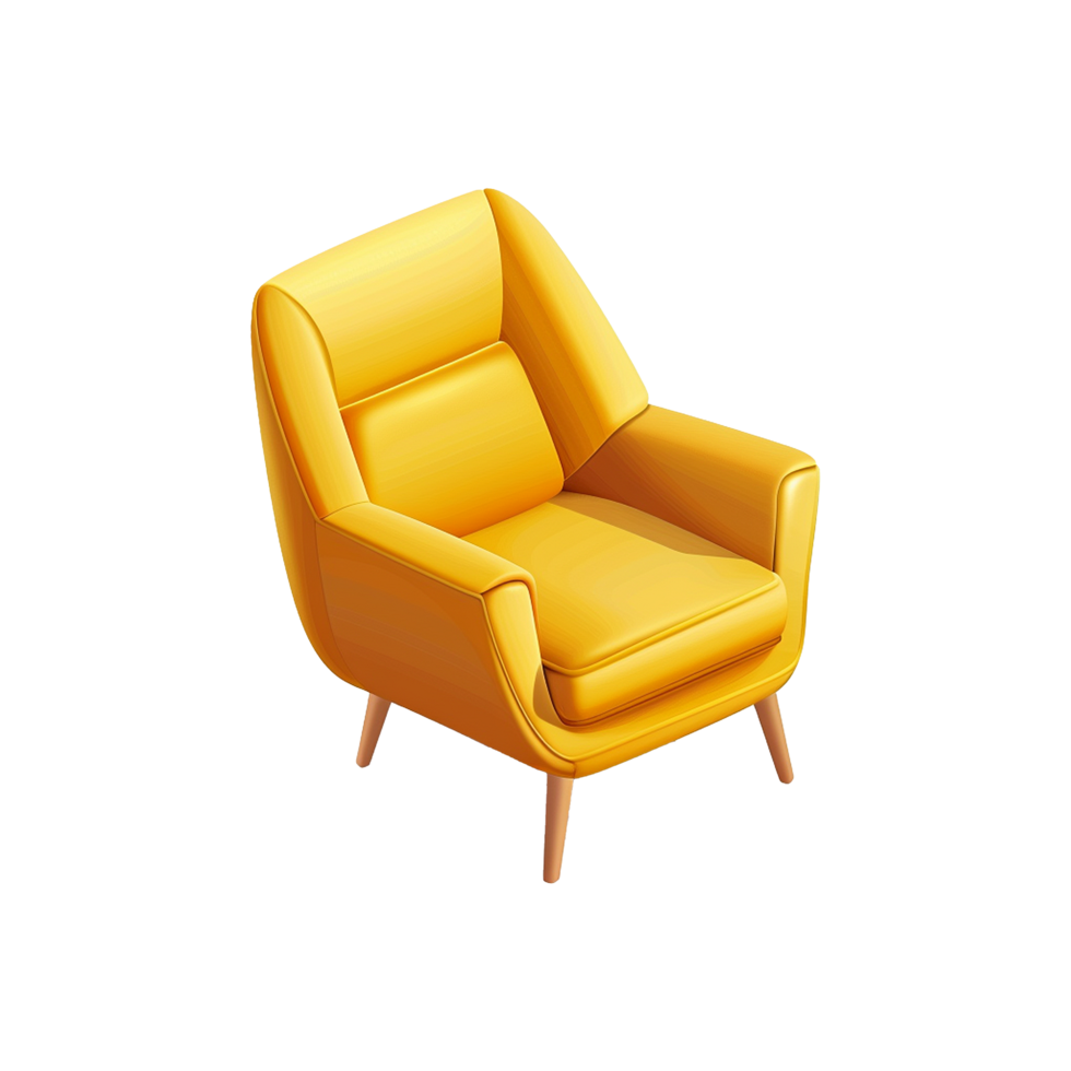 Isometric Armchair 3D rendering isolated on transparent background png