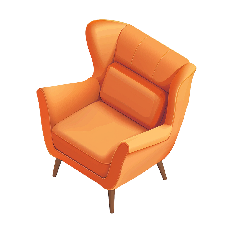 Isometric Armchair 3D rendering isolated on transparent background png