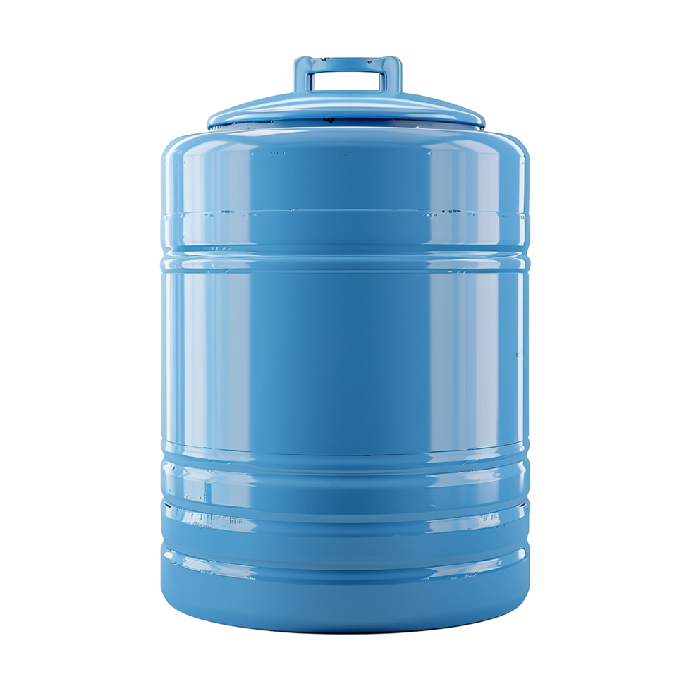 Blue plastic water tank isolated on transparent background png