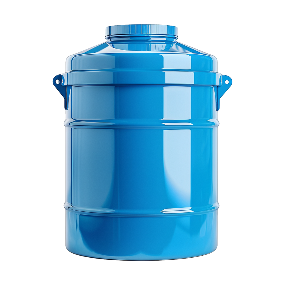 Blue plastic water tank isolated on transparent background png