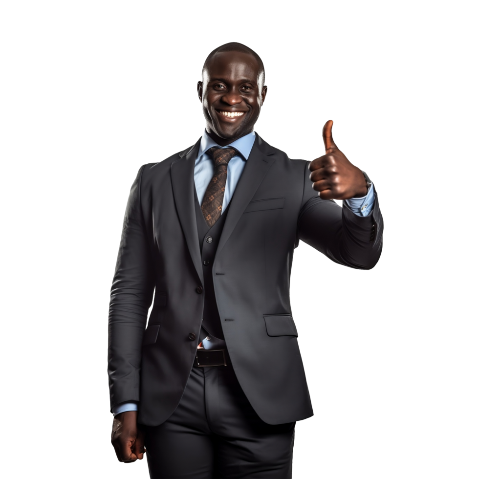 african american businessman showing thumbs up png