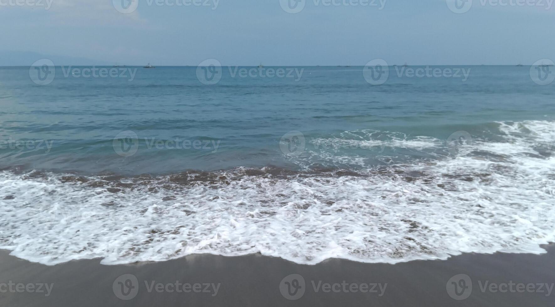 footprints on the beach. Nature tropical sea photo