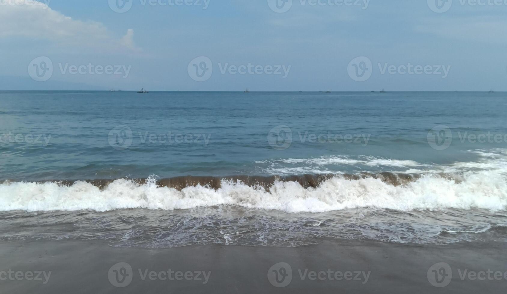 footprints on the beach. Nature tropical sea photo