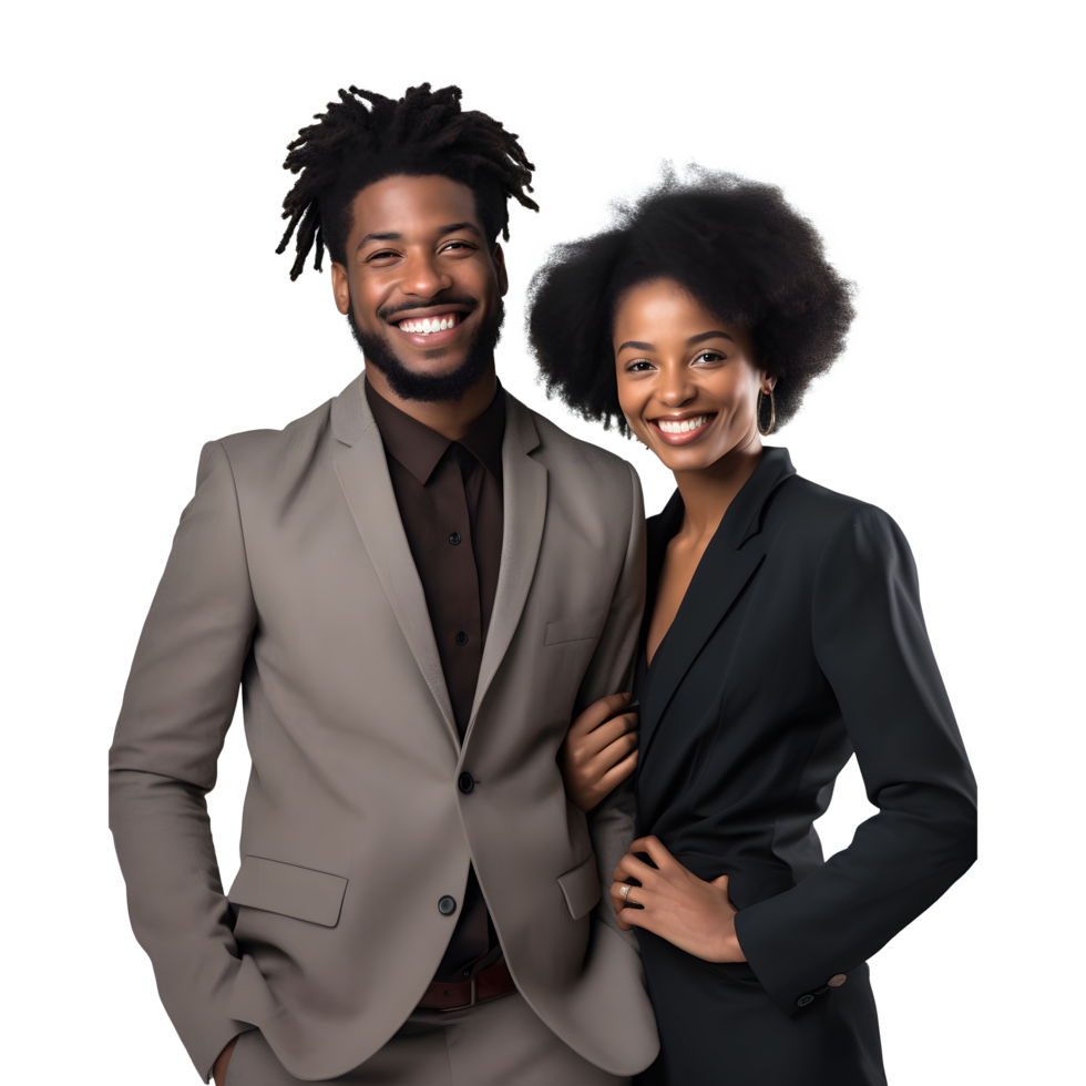 a couple in business attire standing together png