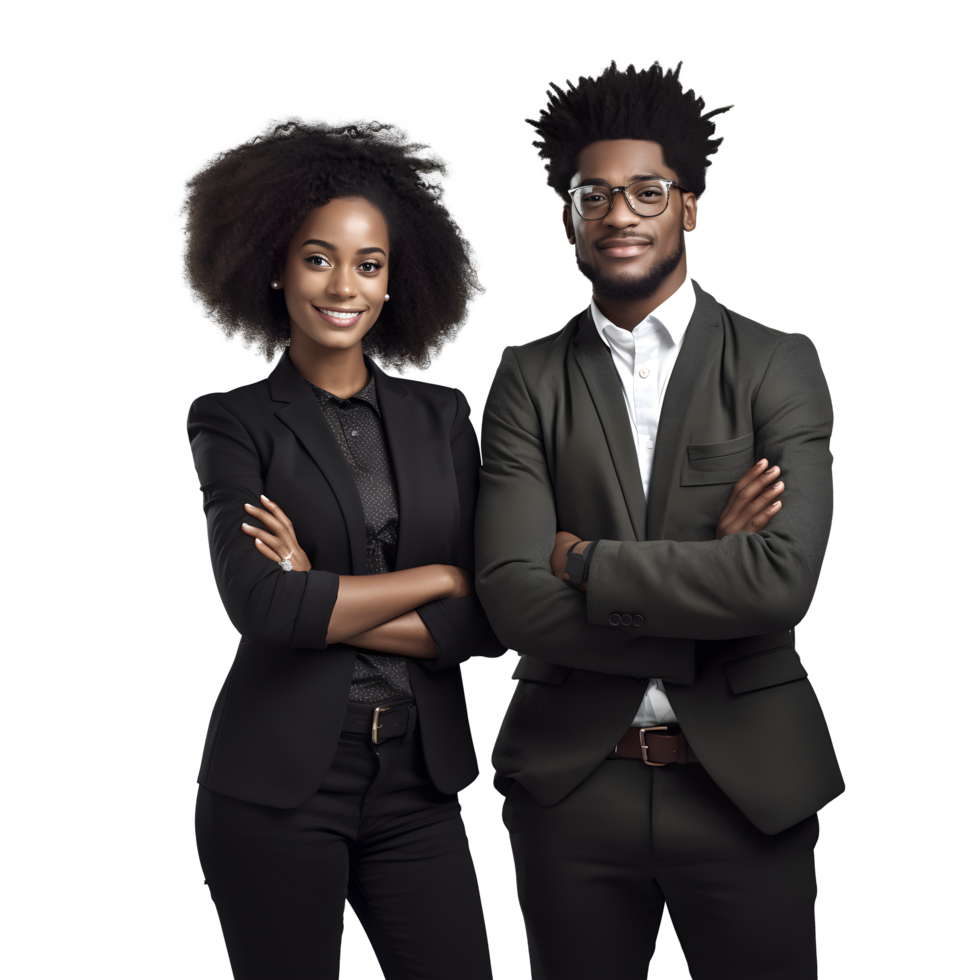 a couple in business attire standing together png