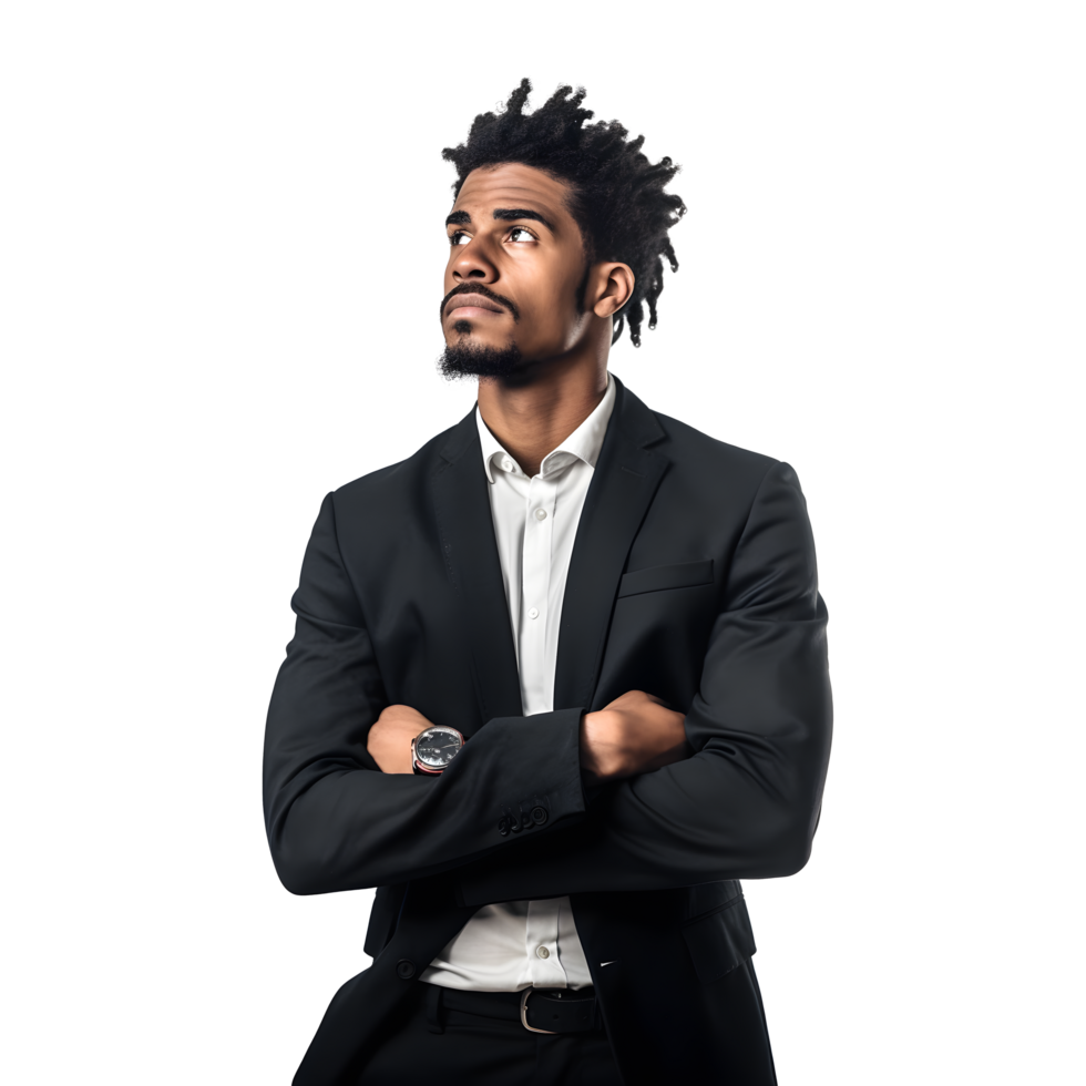 a man in a suit standing with his arms crossed png