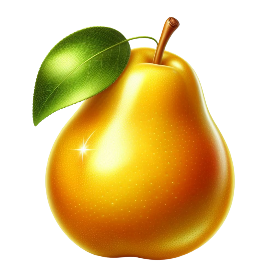 golden pear with leaf png