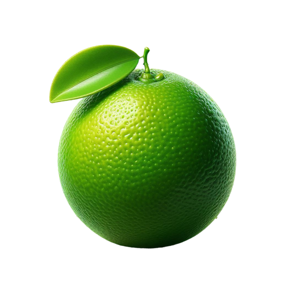 green lime with leaf on top of it png