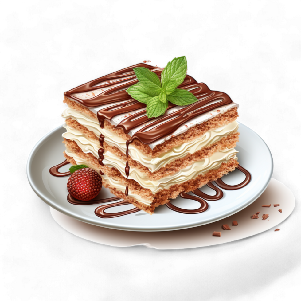 Generated Ai Tiramisu cake png