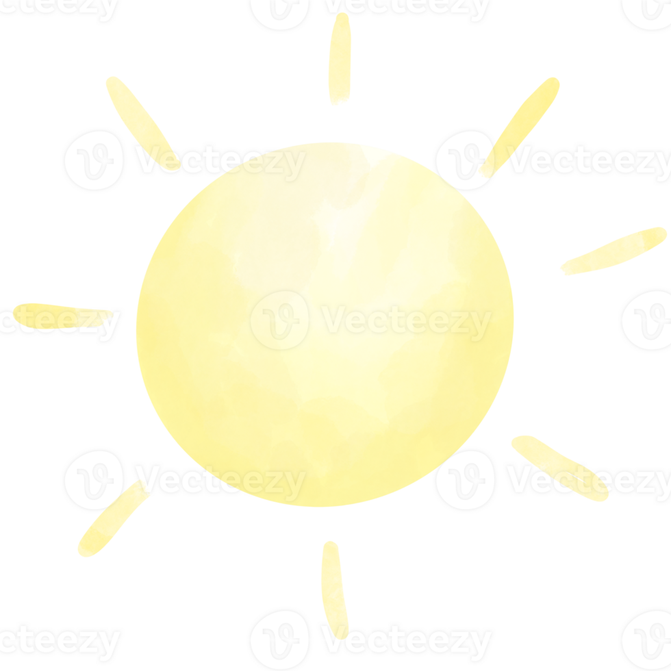 The sun with watercolor png