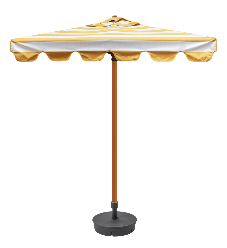 Yellow beach umbrella with tripod png