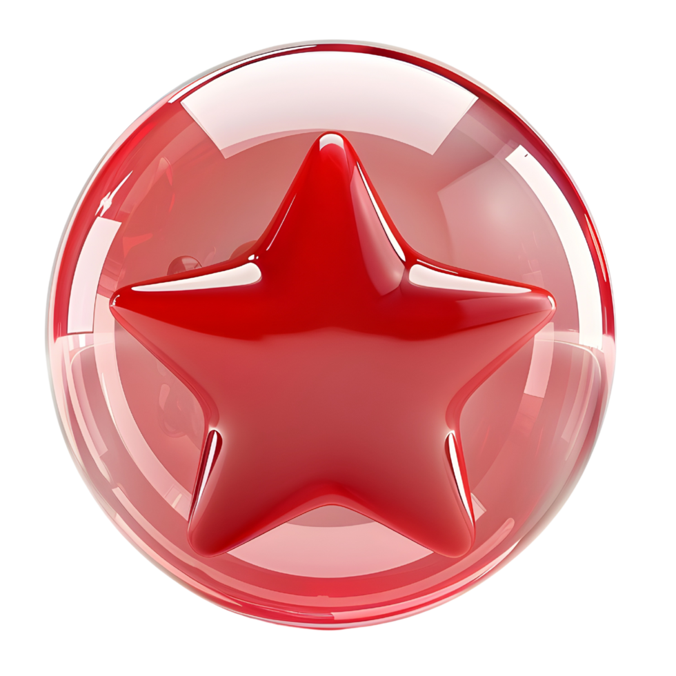 Red star bubble png