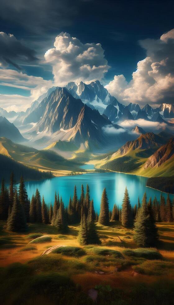 lake in the mountains photo
