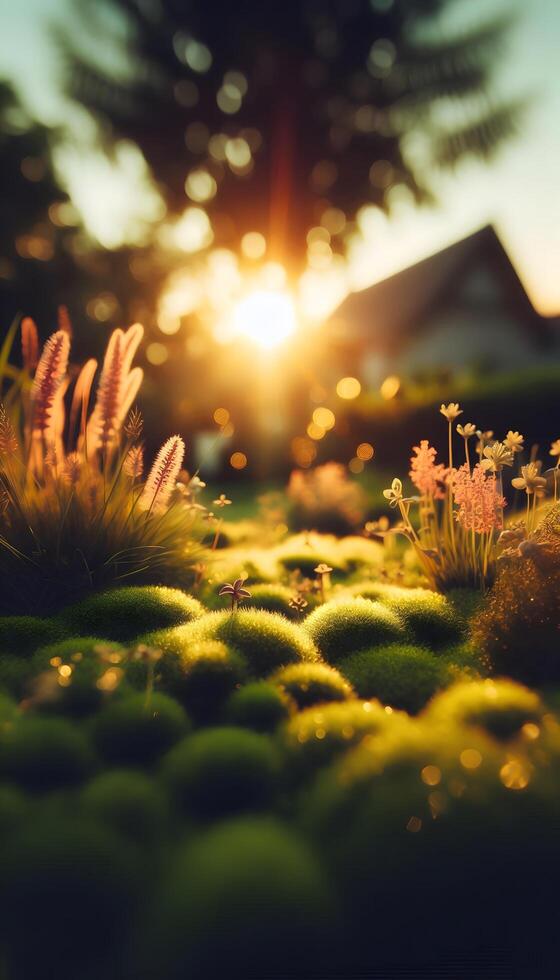 grass and blur background photo
