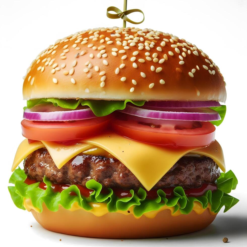 hamburger on a plate photo