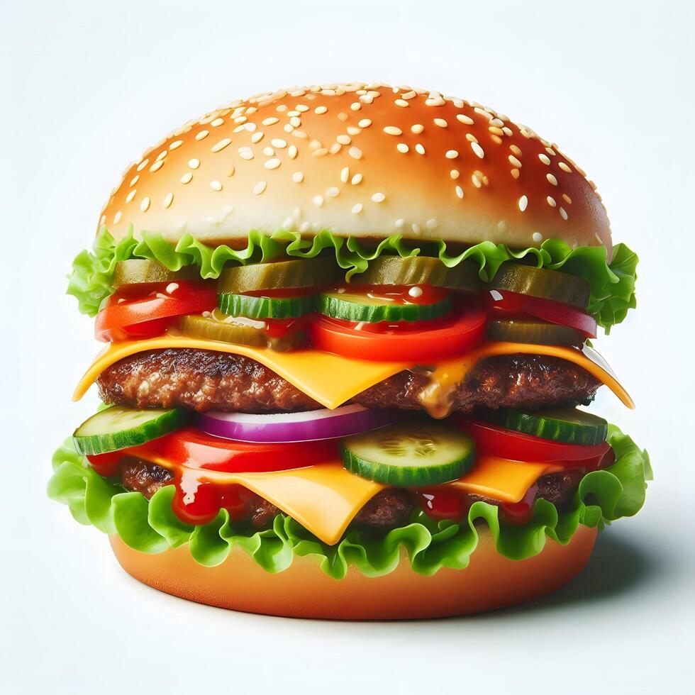 hamburger on a plate photo