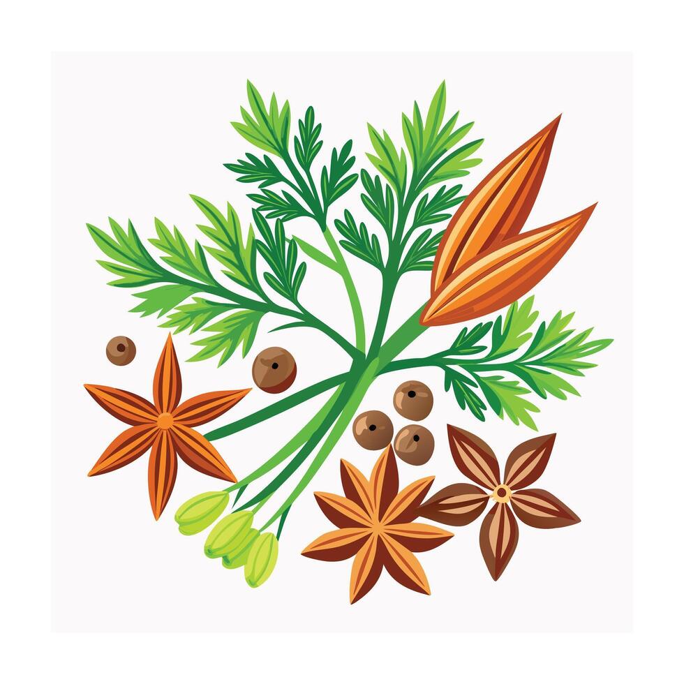 Realistic Beautiful Herbs Illustration vector