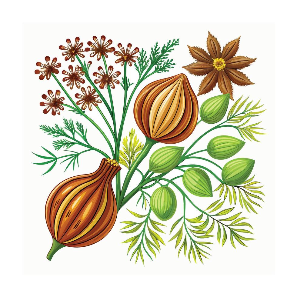 Realistic Beautiful Herbs Illustration vector