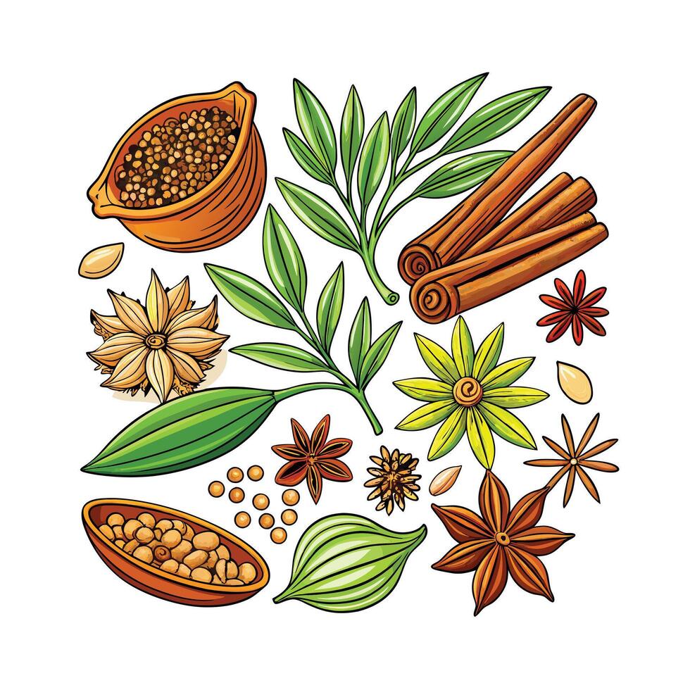 Realistic Beautiful Herbs Illustration vector