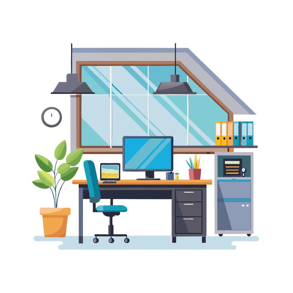 Realistic Office Moments Illustration Concepts vector