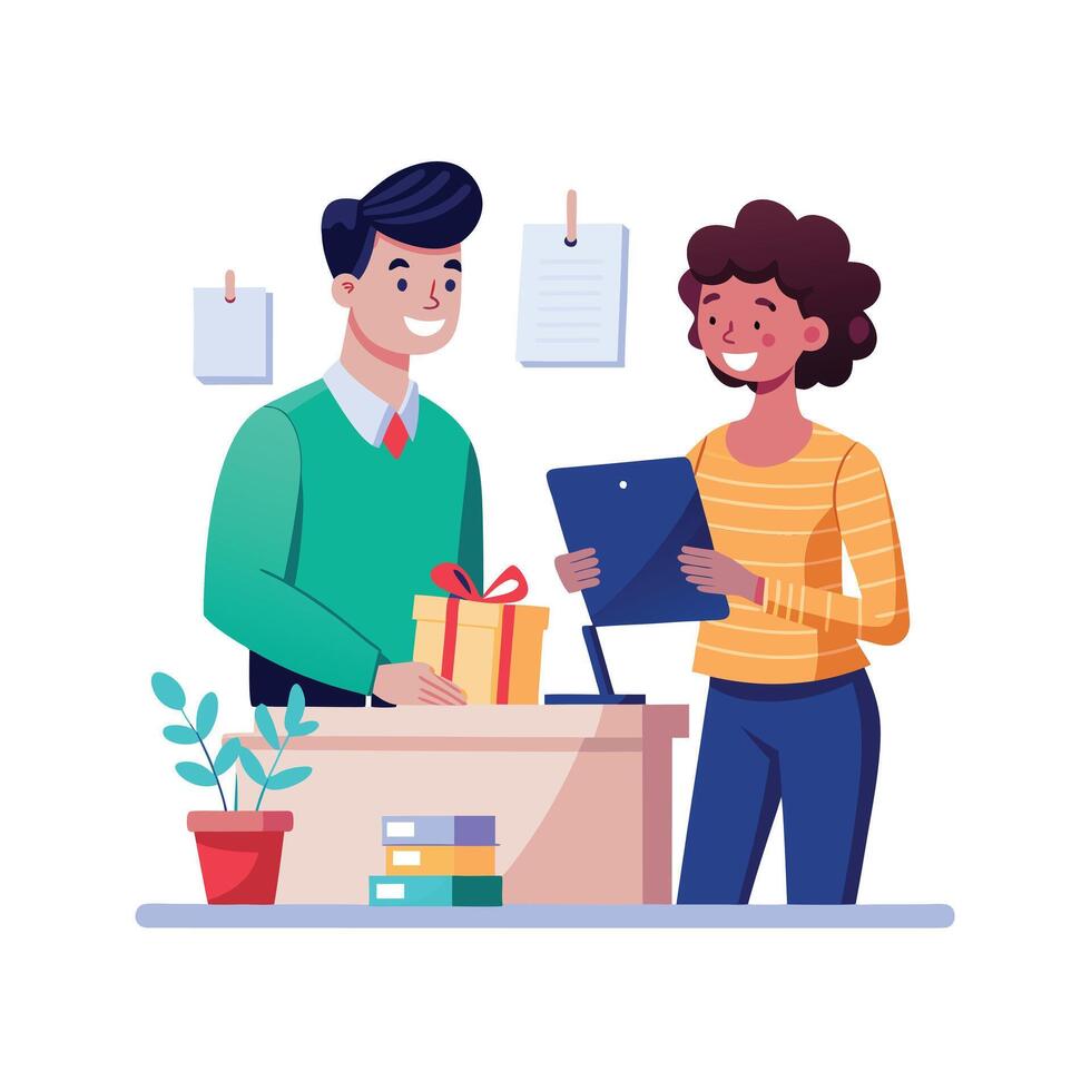Realistic Office Moments Illustration Concepts vector