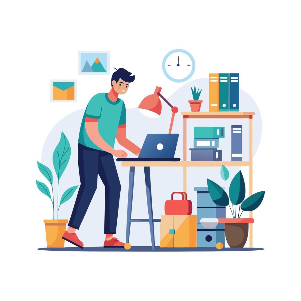 Realistic Office Moments Illustration Concepts vector