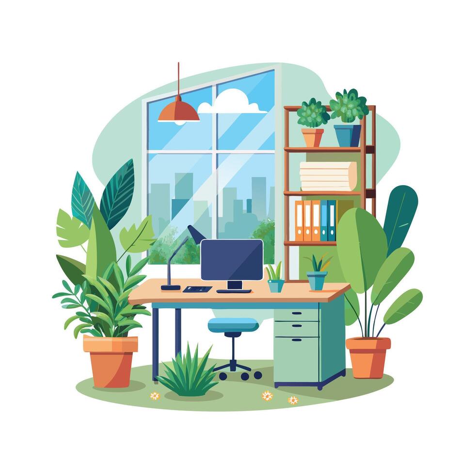 Realistic Office Moments Illustration Concepts vector