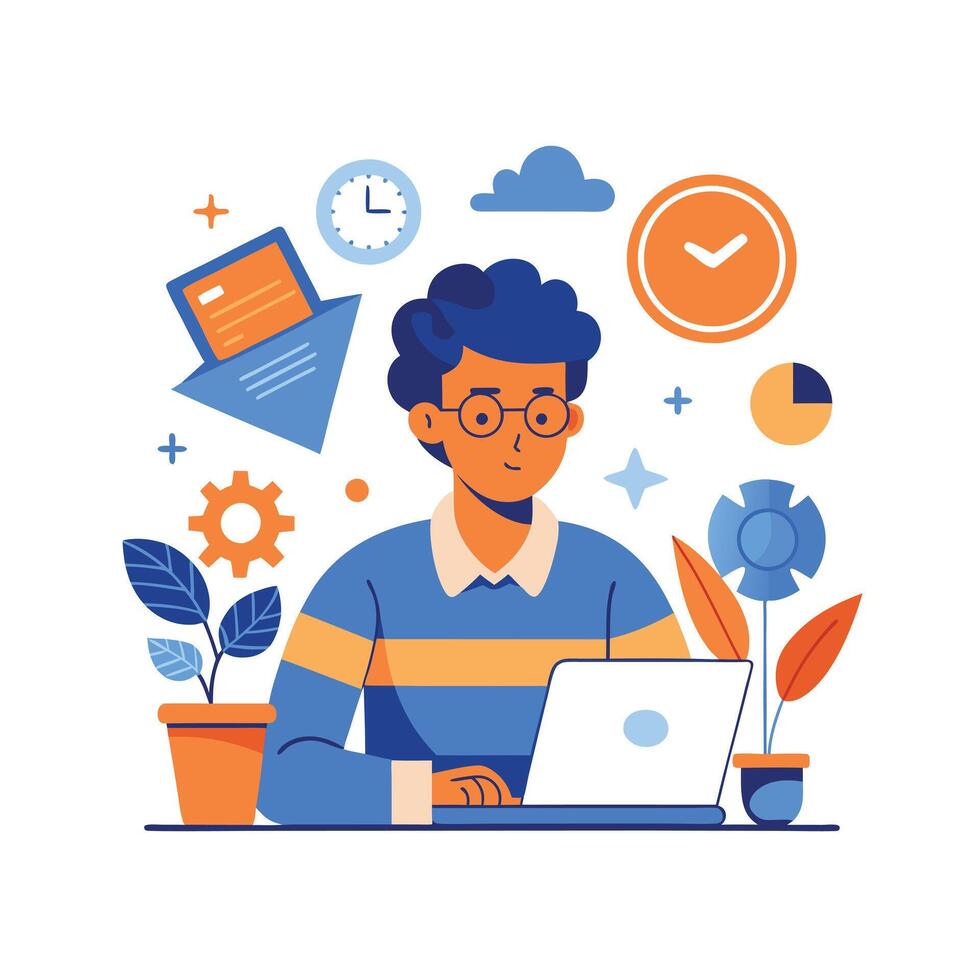 Realistic Office Moments Illustration Concepts vector