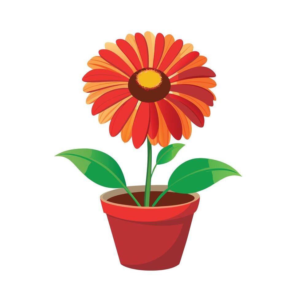 Beautiful Flowerpot Houseplant Illustration vector