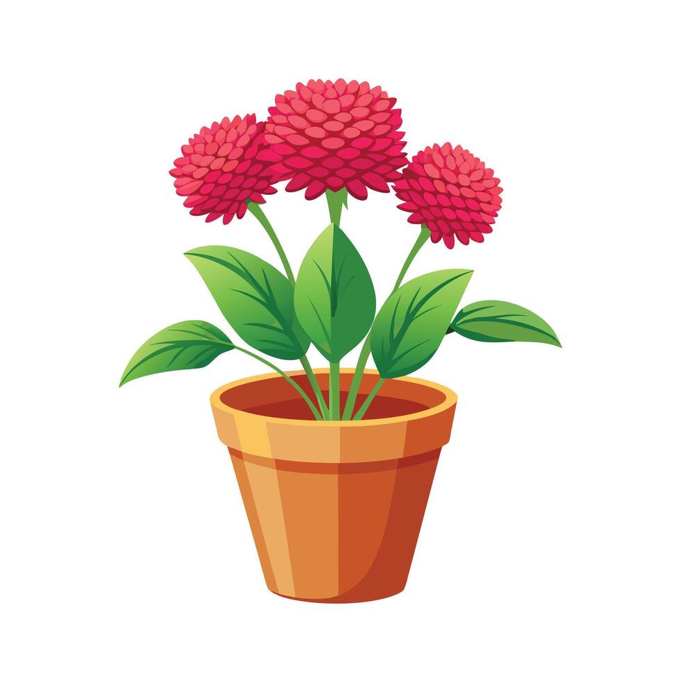Beautiful Flowerpot Houseplant Illustration vector