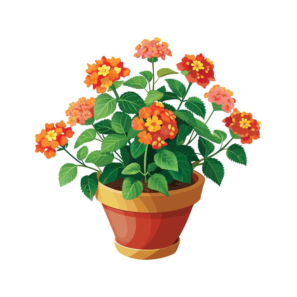 Beautiful Flowerpot Houseplant Illustration vector