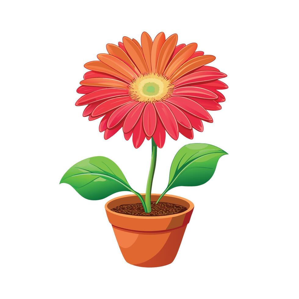 Beautiful Flowerpot Houseplant Illustration vector