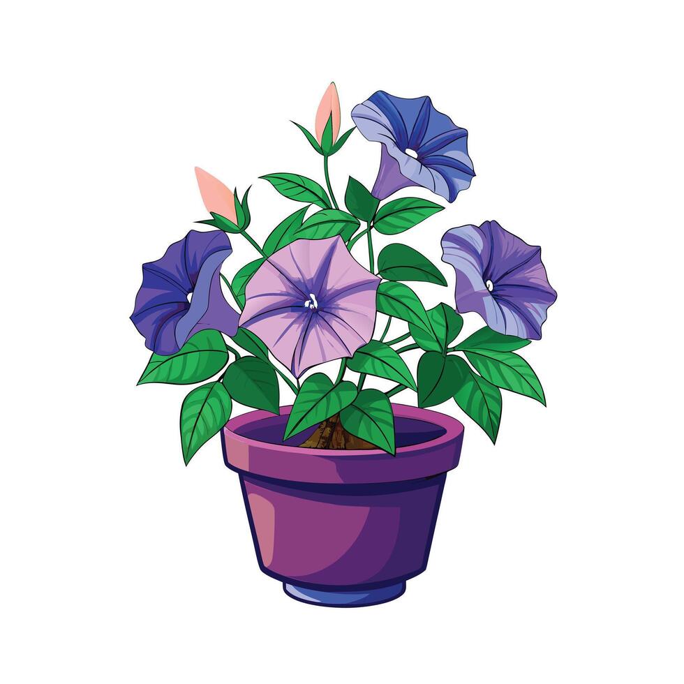 Beautiful Flowerpot Houseplant Illustration vector