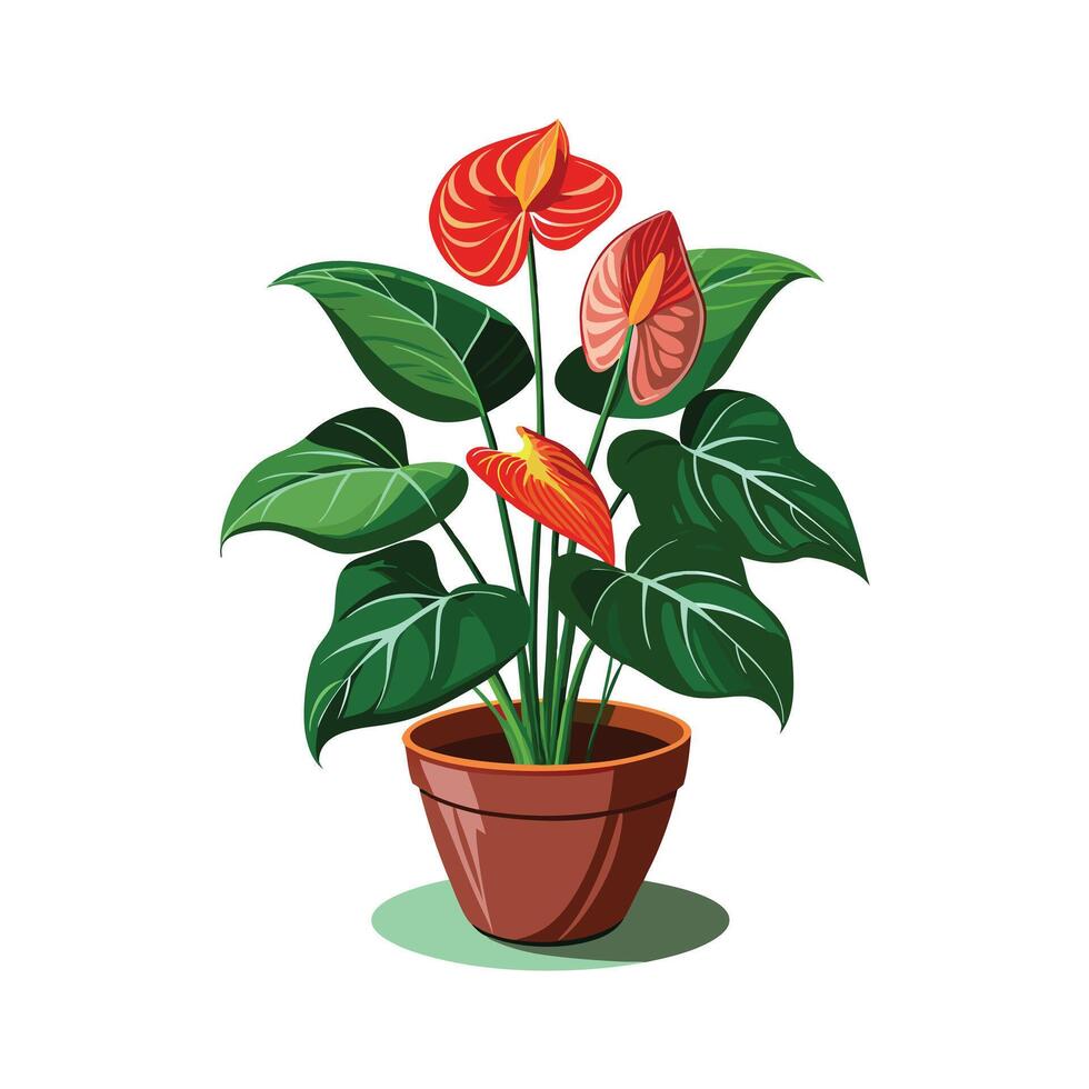 Beautiful Flowerpot Houseplant Illustration vector