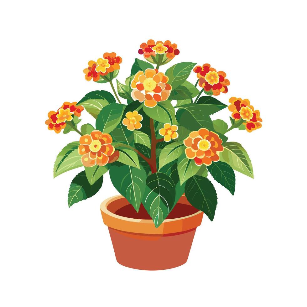 Beautiful Flowerpot Houseplant Illustration vector
