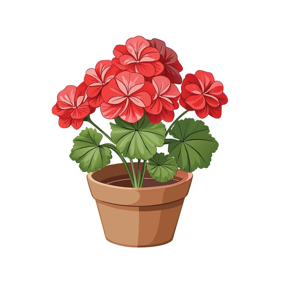 Beautiful Flowerpot Houseplant Illustration vector