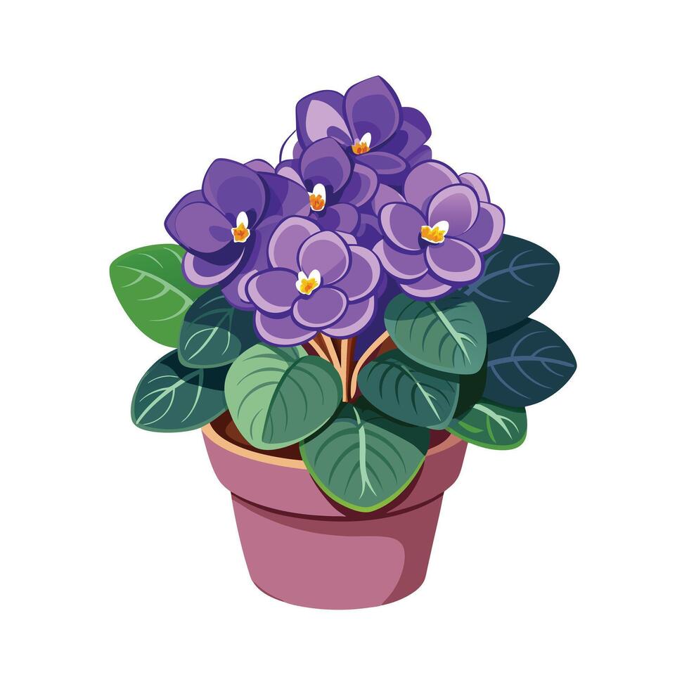 Beautiful Flowerpot Houseplant Illustration vector