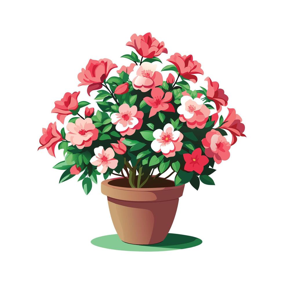 Beautiful Flowerpot Houseplant Illustration vector