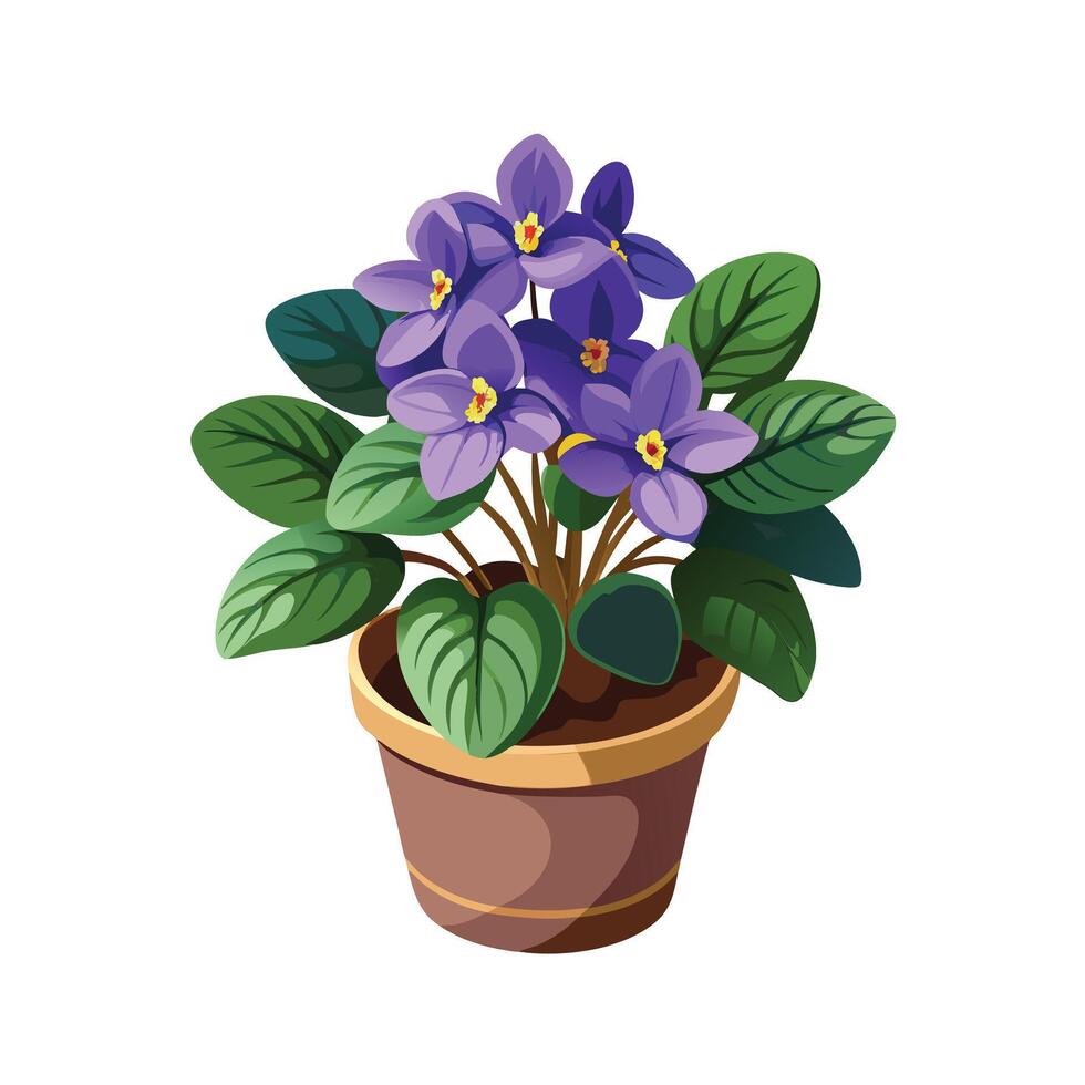 Beautiful Flowerpot Houseplant Illustration vector