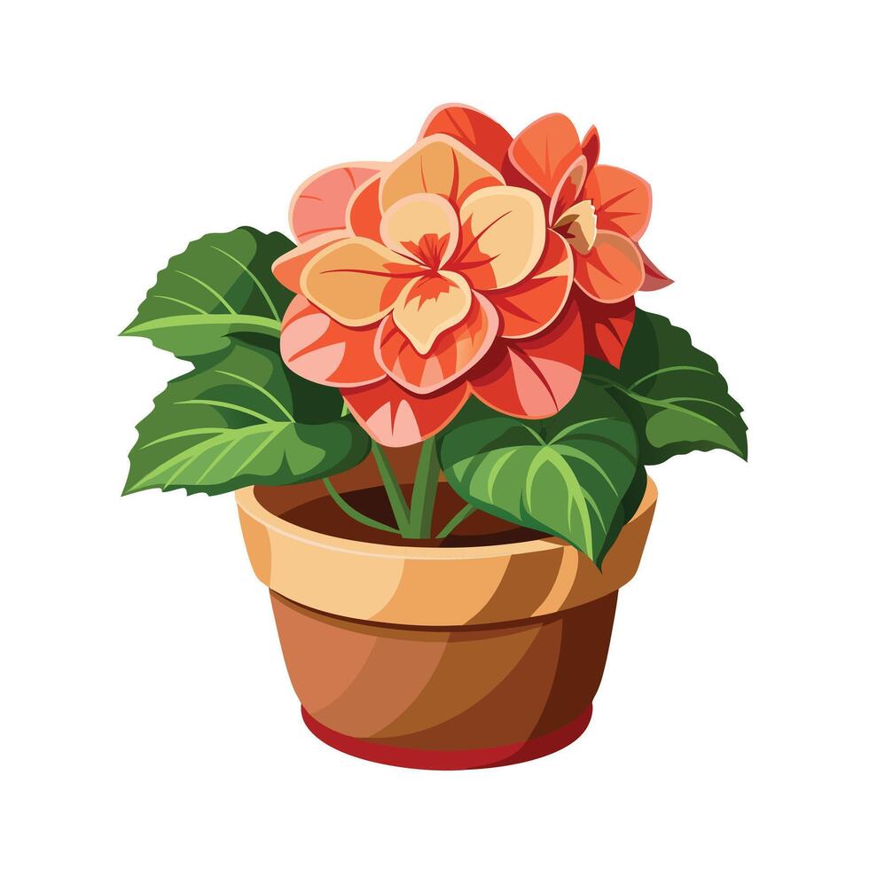 Beautiful Flowerpot Houseplant Illustration vector