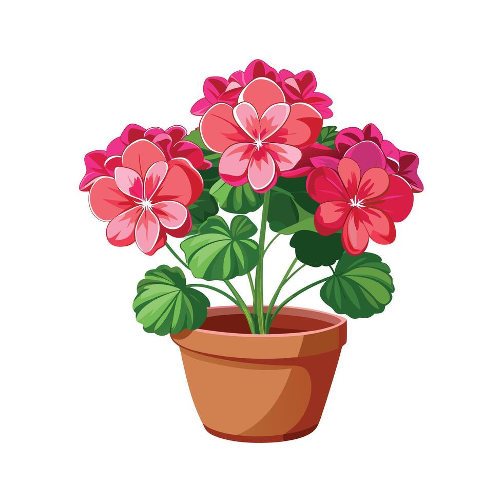Beautiful Flowerpot Houseplant Illustration vector