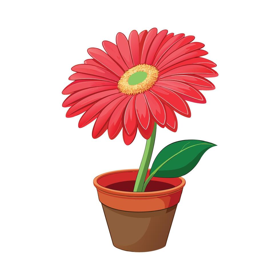 Beautiful Flowerpot Houseplant Illustration vector