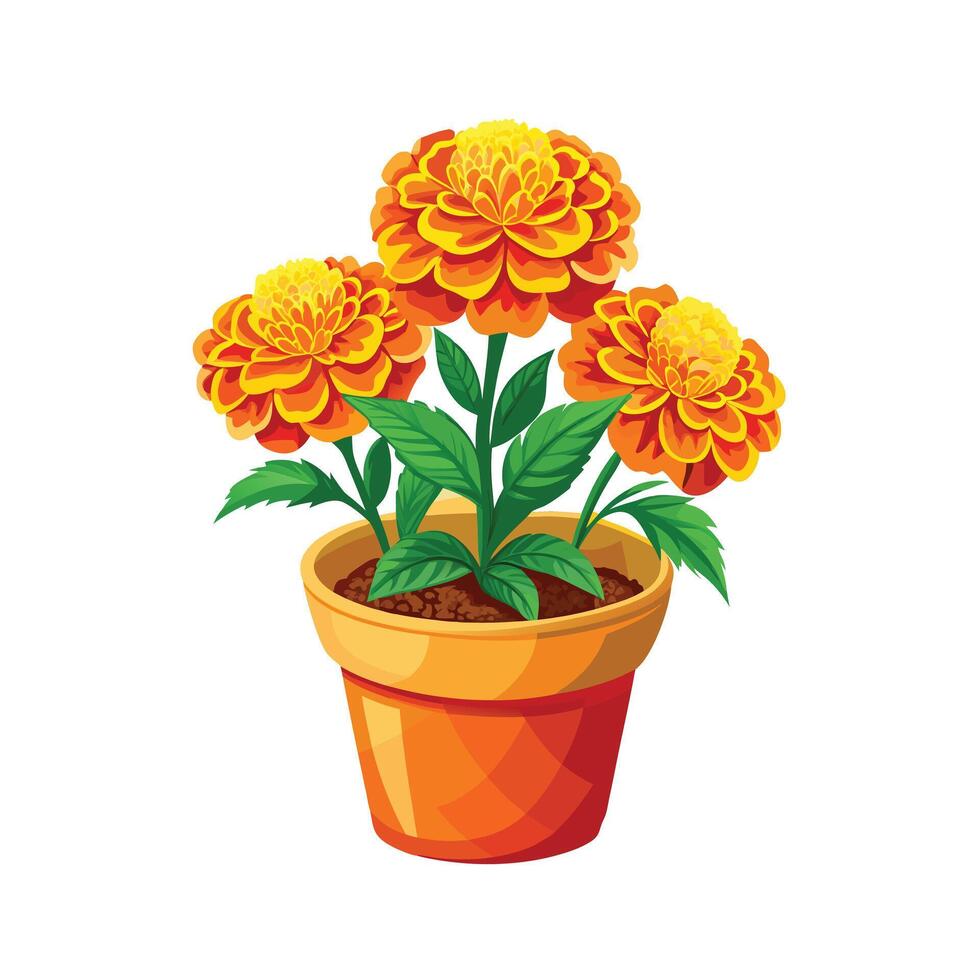 Beautiful Flowerpot Houseplant Illustration vector