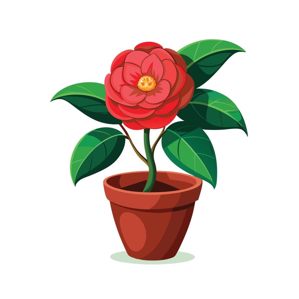 Beautiful Flowerpot Houseplant Illustration vector