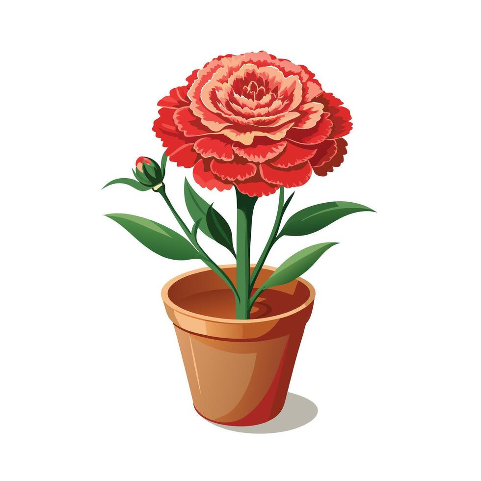 Beautiful Flowerpot Houseplant Illustration vector