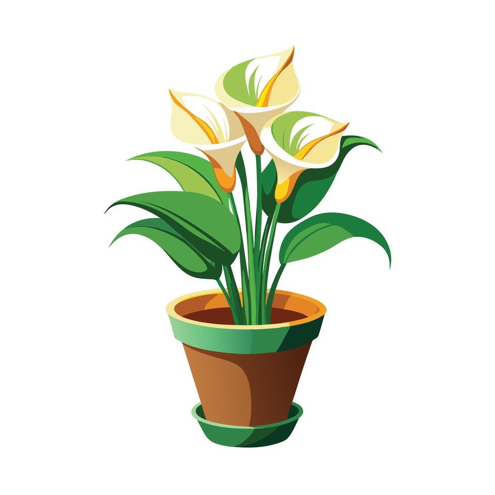 Beautiful Flowerpot Houseplant Illustration vector