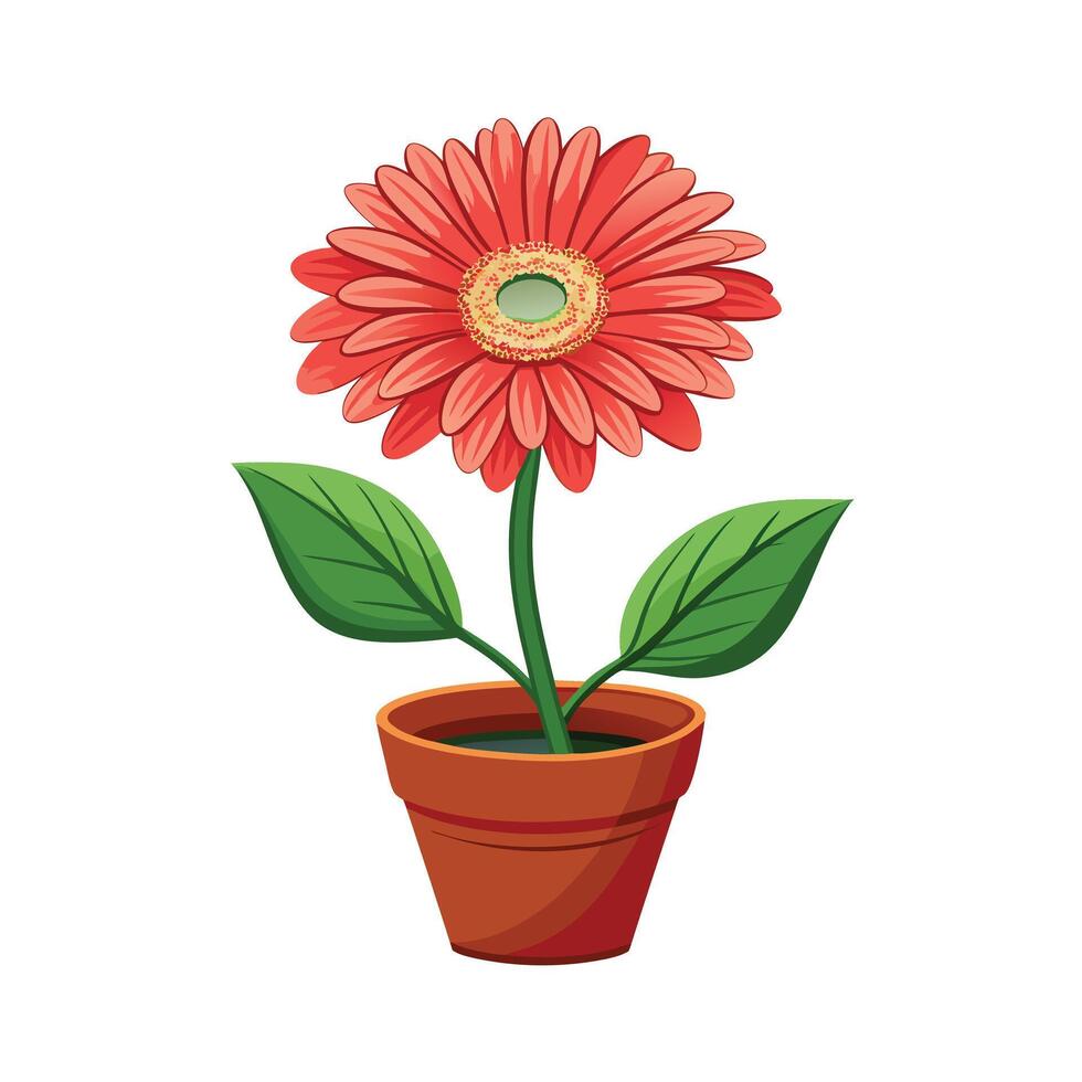 Beautiful Flowerpot Houseplant Illustration vector